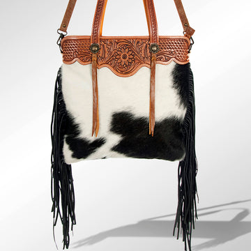 American Darling Cross Body Hand Tooled Hair on-Genuine Leather Western Women Bag Handbag Purse | Crossbody for Cute